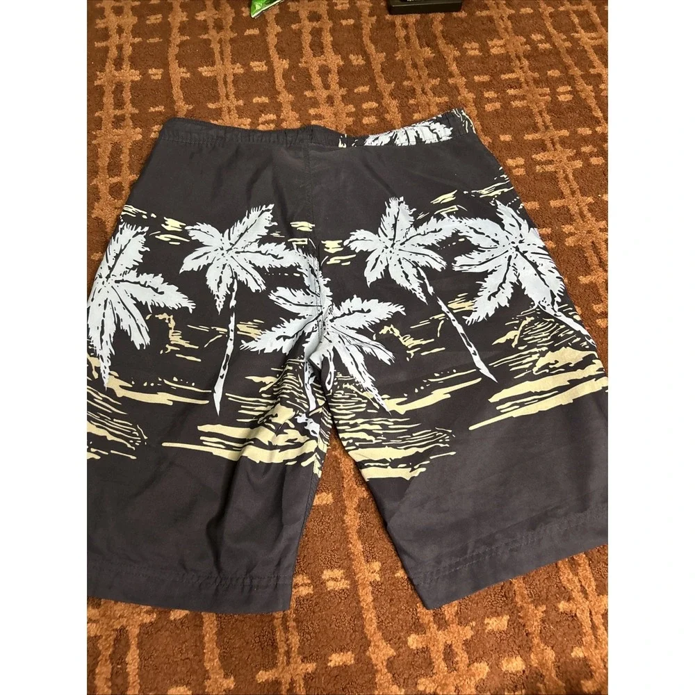 U.S POLO Men's Multicolor Palm tree‎ design Swim trunks Medium